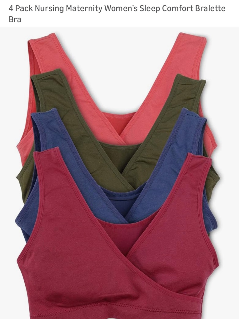 4-Pack Nursing Maternity Sleep Bralette - Multicolor